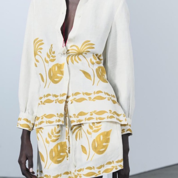 Zara Tops - Zara Cream High-Neck Top